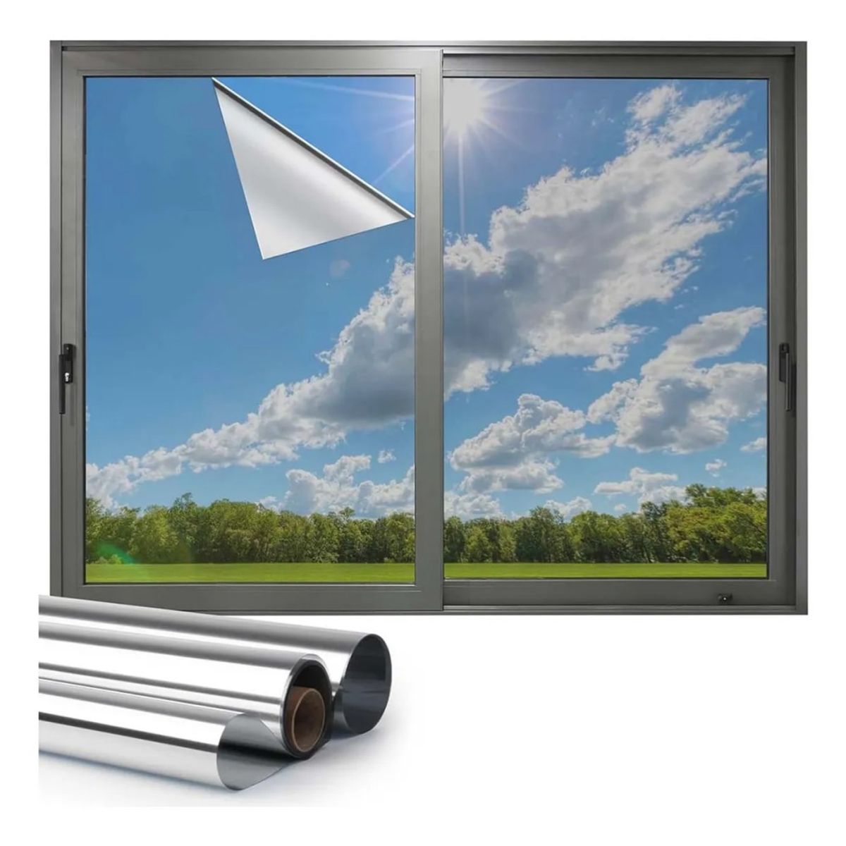 Lamina Espejada Film Privacidad Vidrio Ventana 100 Cm * 10 M, marca GENERICO - Foto Principal
