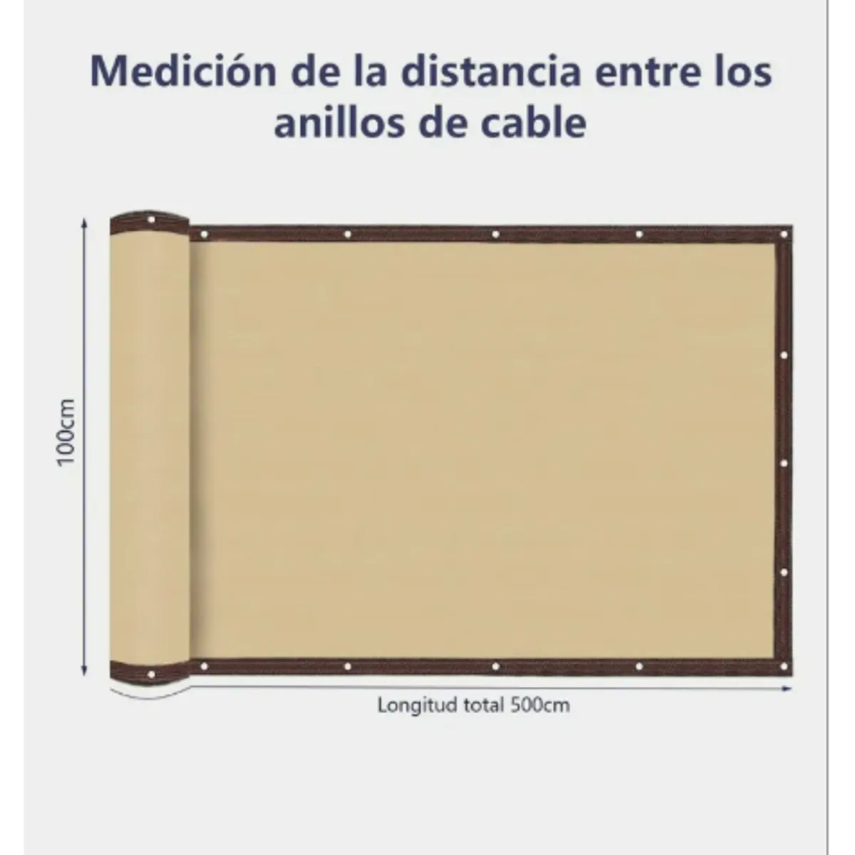 GENERICO - Cerca De Protección Privacidad Con Fijaciones Balcony 1x5m Color Beige