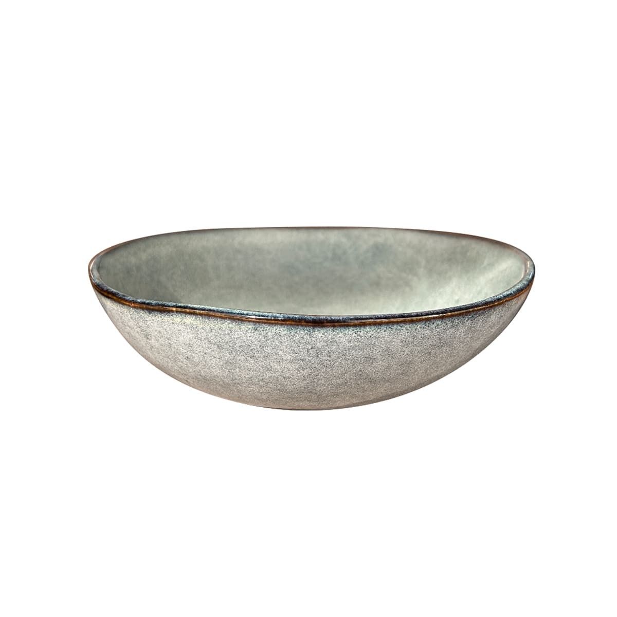 IMAHE - Set 6 Bowl Redondo Ceramica 18X5 Cm Gris Linea  Laos