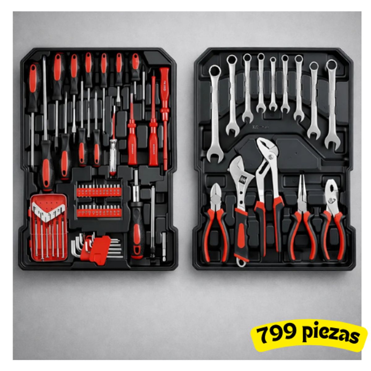 MOVI - Maleta de Herramientas con Ruedas – Kit Profesional de 799 Piezas
