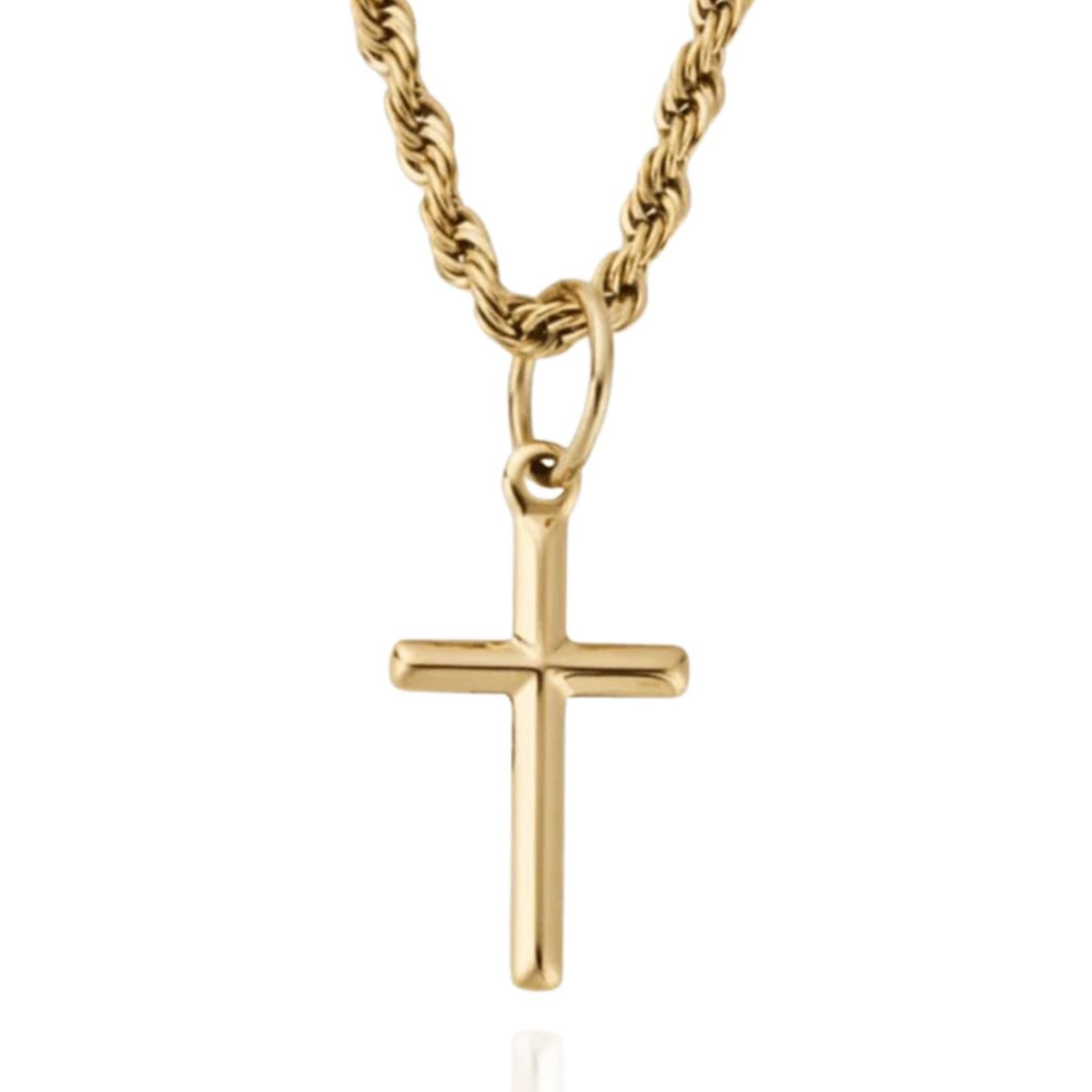 SAINT VENIK - Crucifix Pendant Enchapado en Oro 18k Estilo Fe Saint Venik