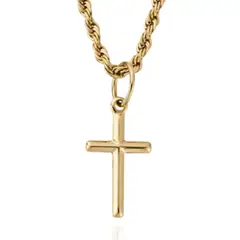 SAINT VENIK - Crucifix Pendant Enchapado en Oro 18k Estilo Fe