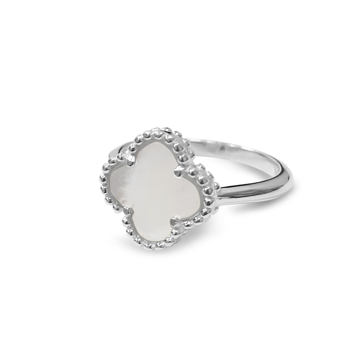COGGIOLA - Anillo Trébol Nácar Plata Fina 925