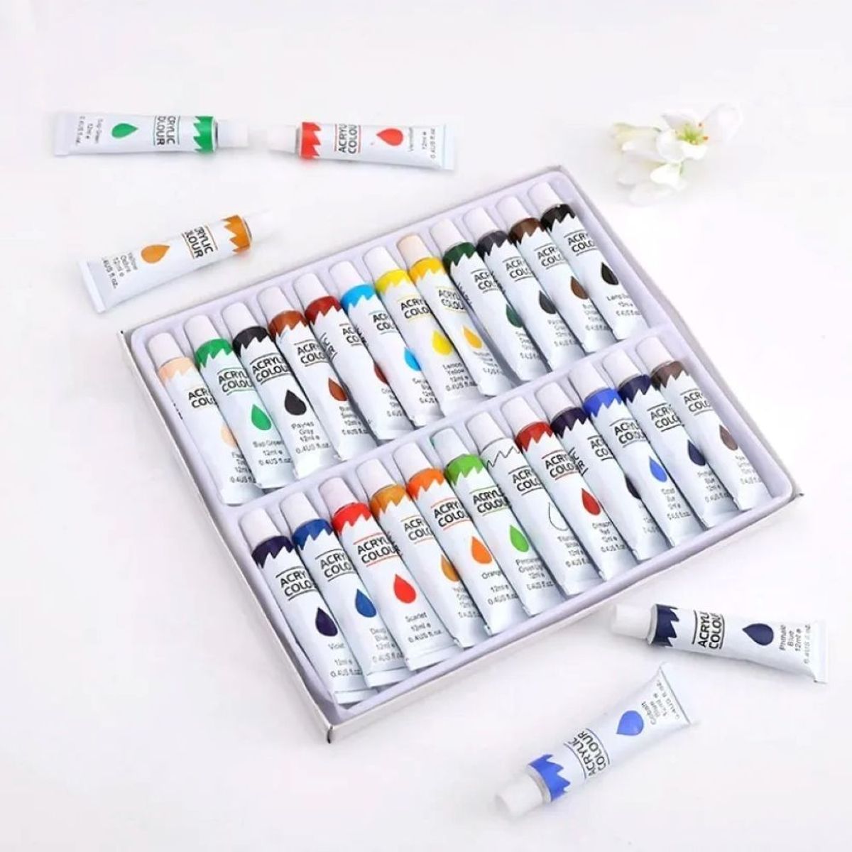 GENERICO - Kit 40pcs Lienzo Pintura Acrilica Bastidor Espatulas Pinceles