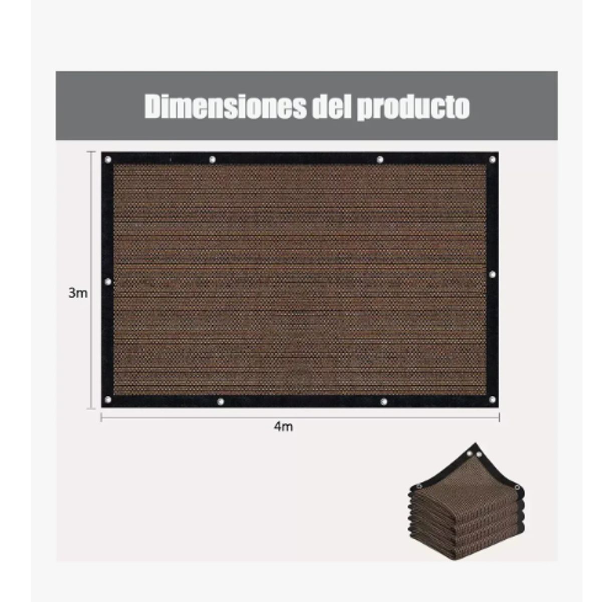 GENERICO - Lona De Malla De Sombra Red Bloqu 3x4m Sombra Del Patio 95% Negro Marrón