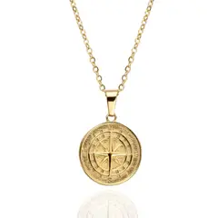 SAINT VENIK - Compass Pendant Oro 60cm Brujula Estilo