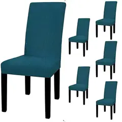 GENERICO - Pack De 6 Funda Color Tuquesa Para Silla Tela Cuadrille BELUG