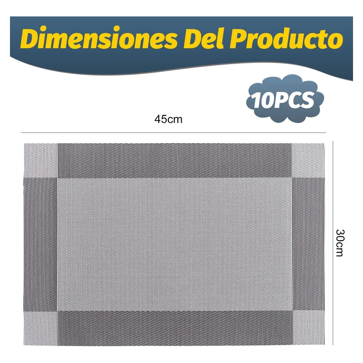 GENERICO - 10pcs Manteles Individuales Pvc Hogar Restaurante 30 × 45 Cm BELUG