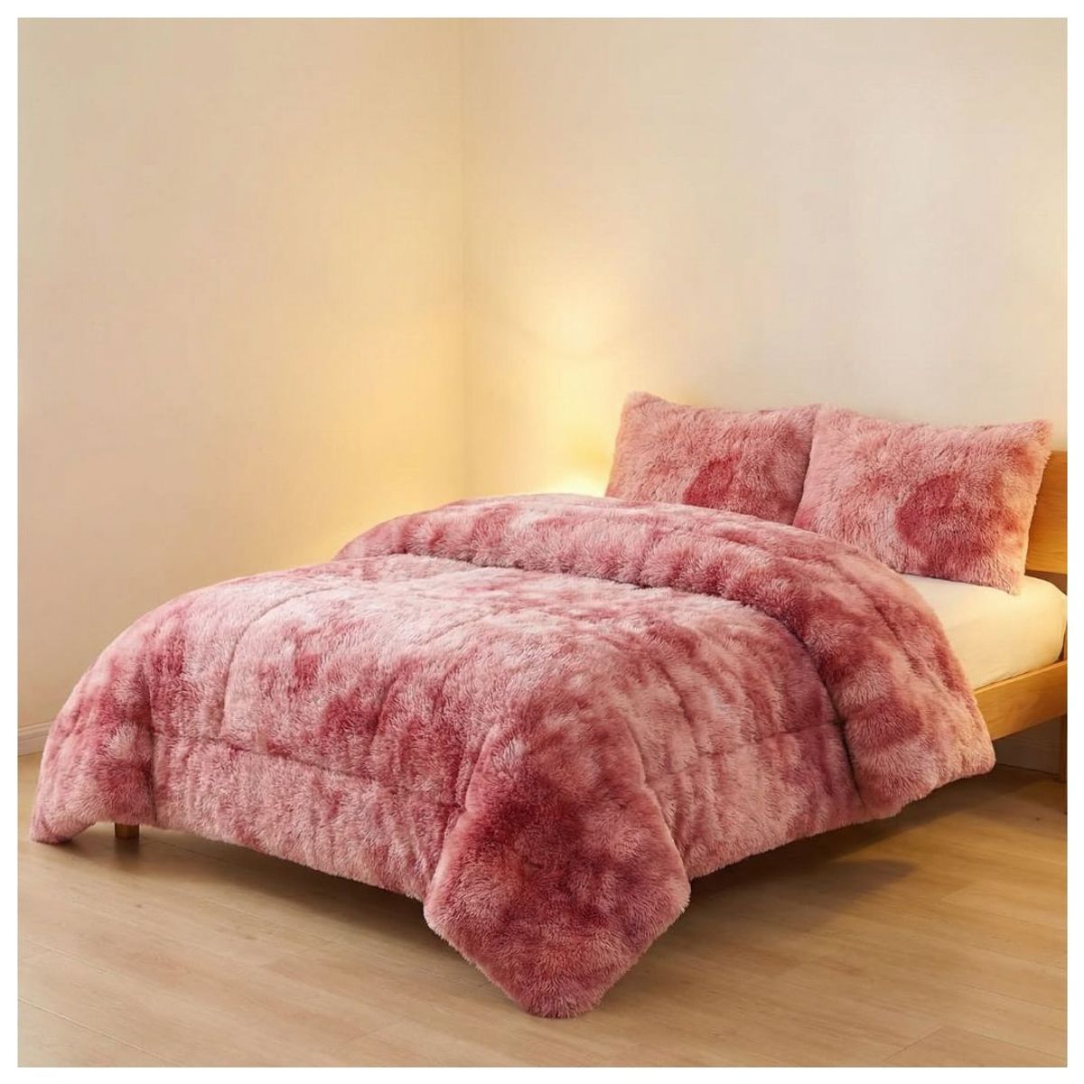 GENERICO - Cobertor Chiporro Invierno Peludo 2 Plazas - Rosado Jaspeado