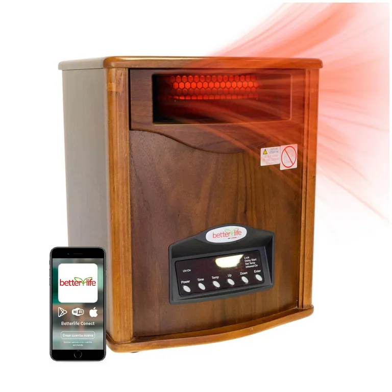 Estufa Eléctrica Infrarroja Madera UV 70 m2 WiFi