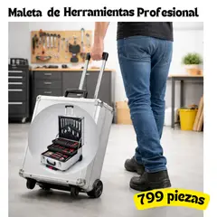 MOVI - Maleta de Herramientas con Ruedas – Kit Profesional de 799 Piezas