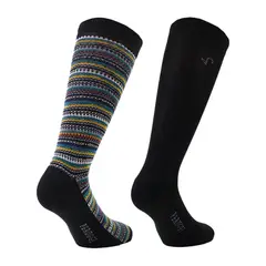 PERUGGI - 2 Pares Calcetín Bamboo Grecas Largo Americano