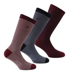 PERUGGI - 3 Pares Calcetín Bamboo Puntos Largo Americano