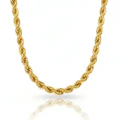SAINT VENIK - Cadena Rope Oro 4mm 50cm Elegancia Presencia