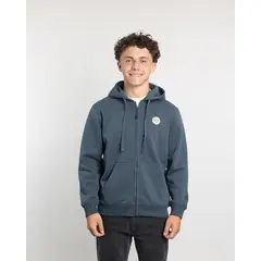 POLEMIC - Poleron con cierre y gorro Invierno Azul niño
