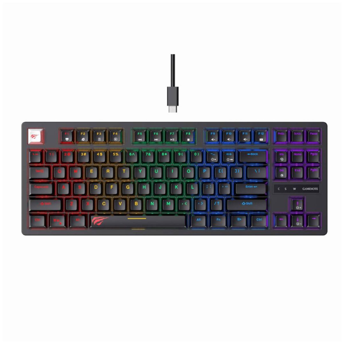 HAVIT - Teclado Gamer Mecánico RGB Havit KB892L, Negro