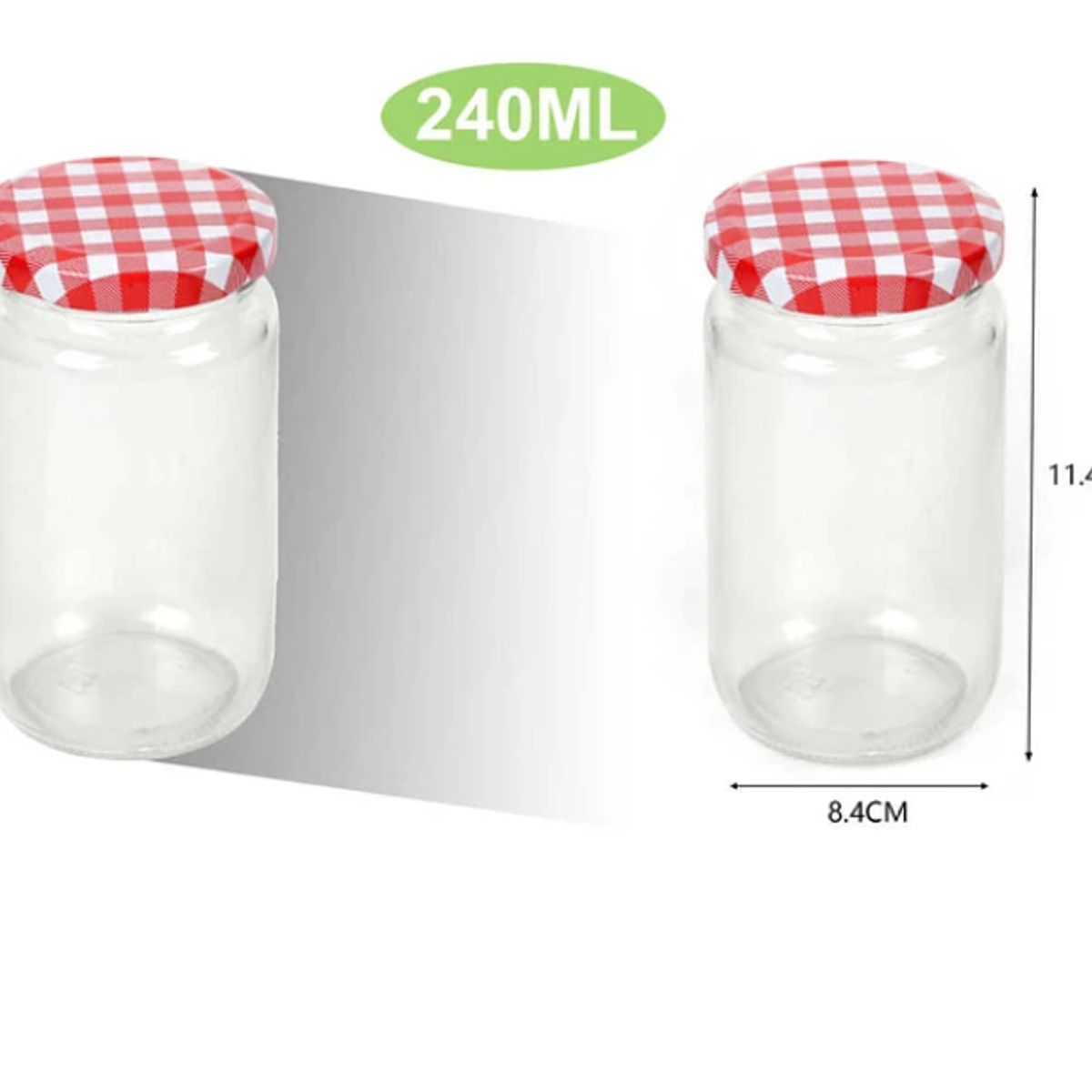 GENERICO - Pack Frascos Vidrio Conservas 4 Unidades 2 De 230 ml y  2 De 240 ml