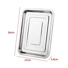 GENERICO - Fuente Rectangular Acero Inoxidable 36X27X3 Cm Cocina