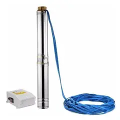 LEO - Bomba Sumergible Pozo Profundo 4" 2HP + 20Mts Cable 220V