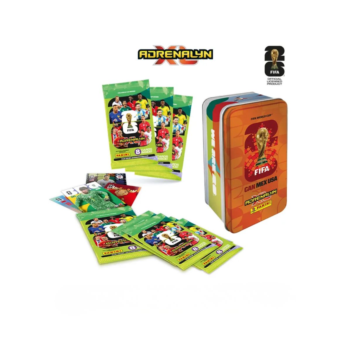 PANINI - Caja Metálica Naranjo - Fifa World Cup 2026 Adrenalyn XL