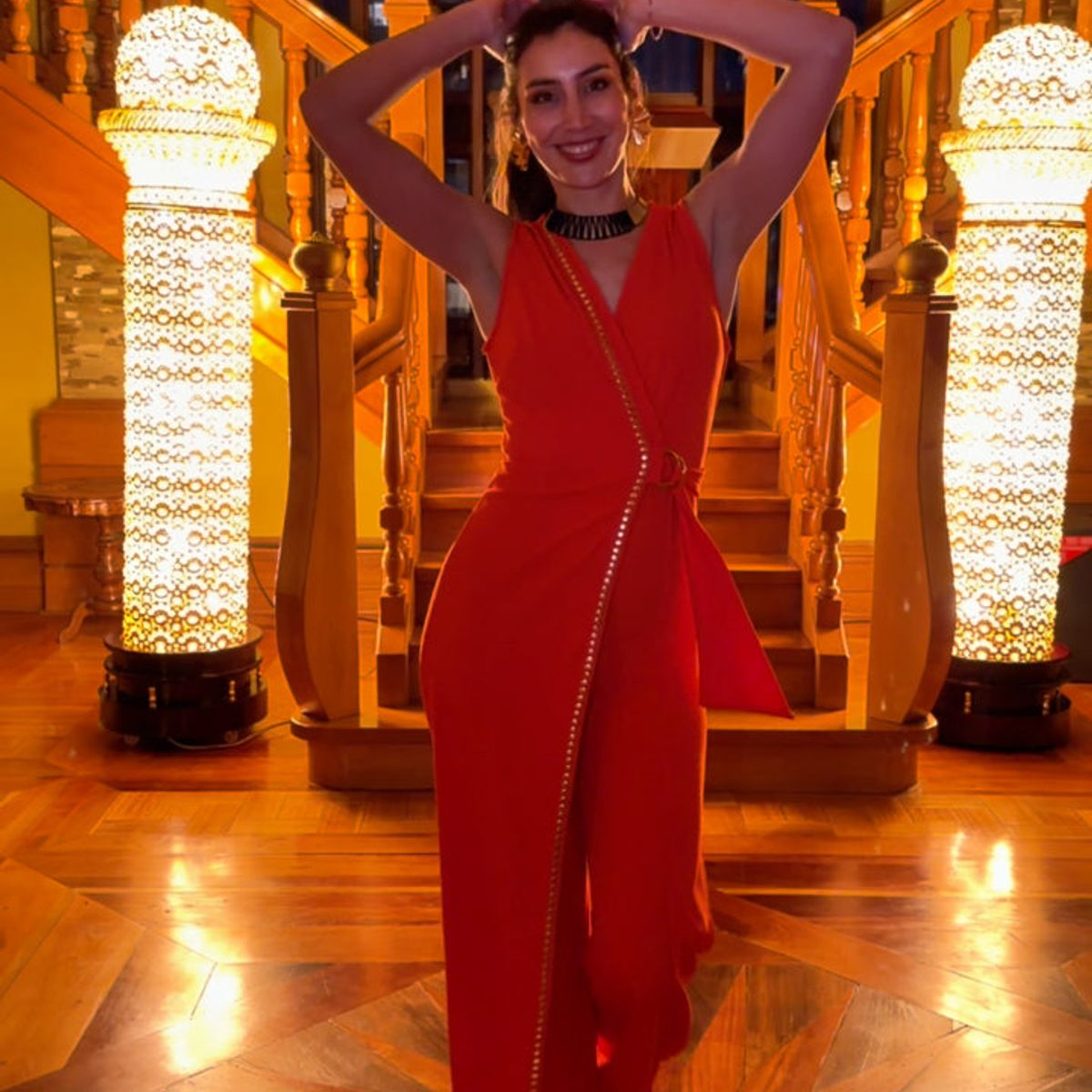 UNIQUE - ENTERITO LARGO BELISA NARANJO