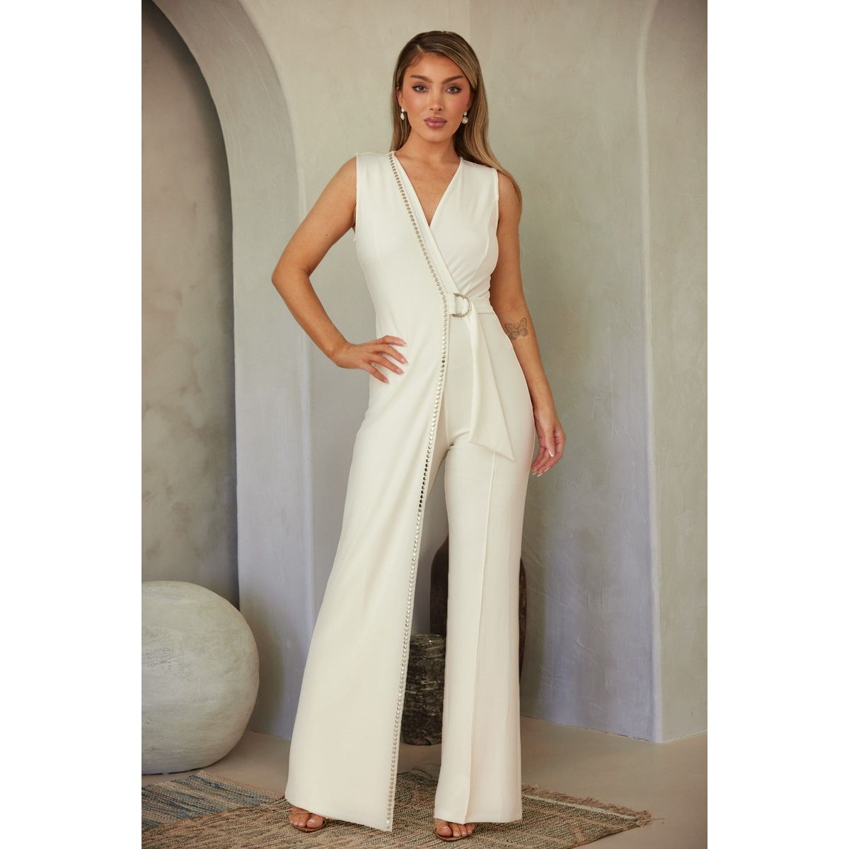 UNIQUE - ENTERITO LARGO BELISA BLANCO