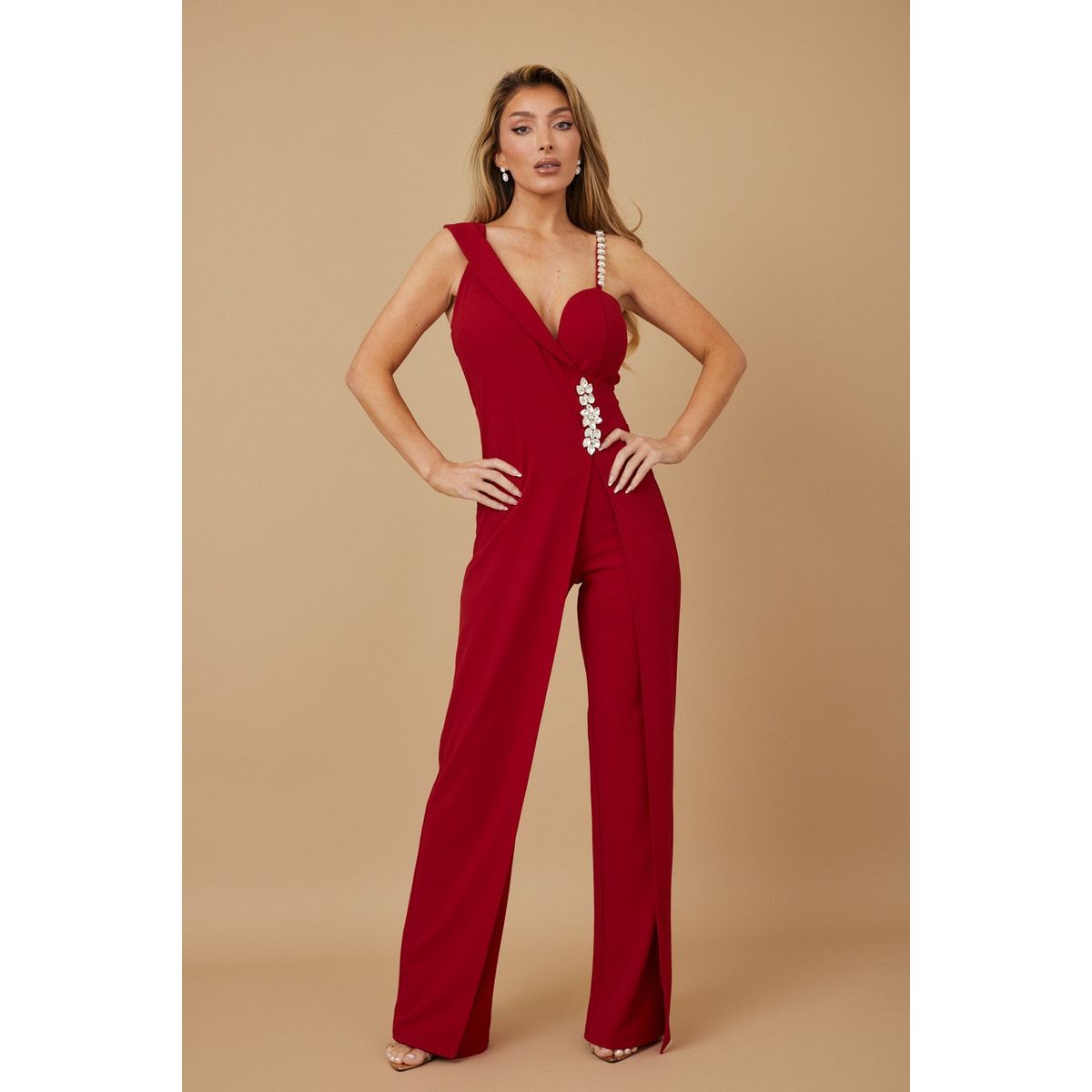 UNIQUE - ENTERITO LARGO VESNA ROJO