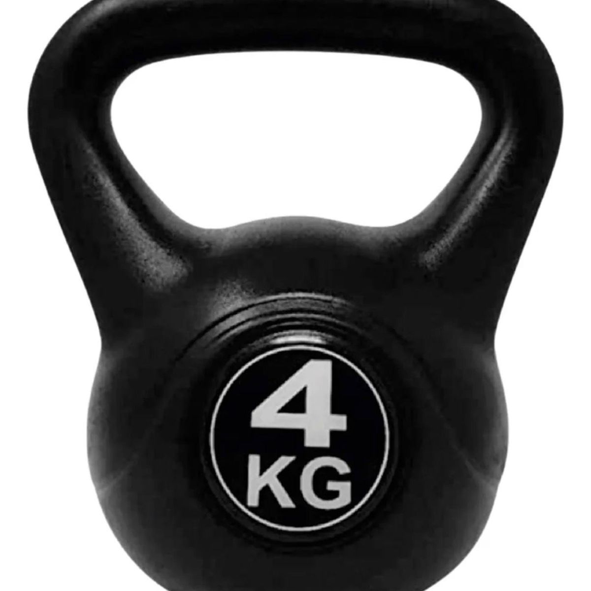 GENERICO - Pesa Rusa Kettlebell 4 kg Recubierta en PVC Color Negro