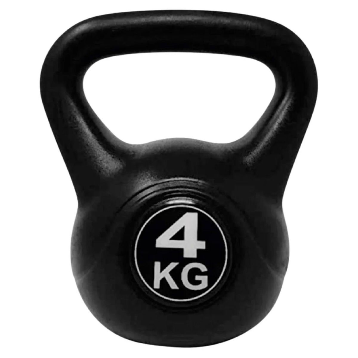 GENERICO - Pesa Rusa Kettlebell 4 kg Recubierta en PVC Color Negro