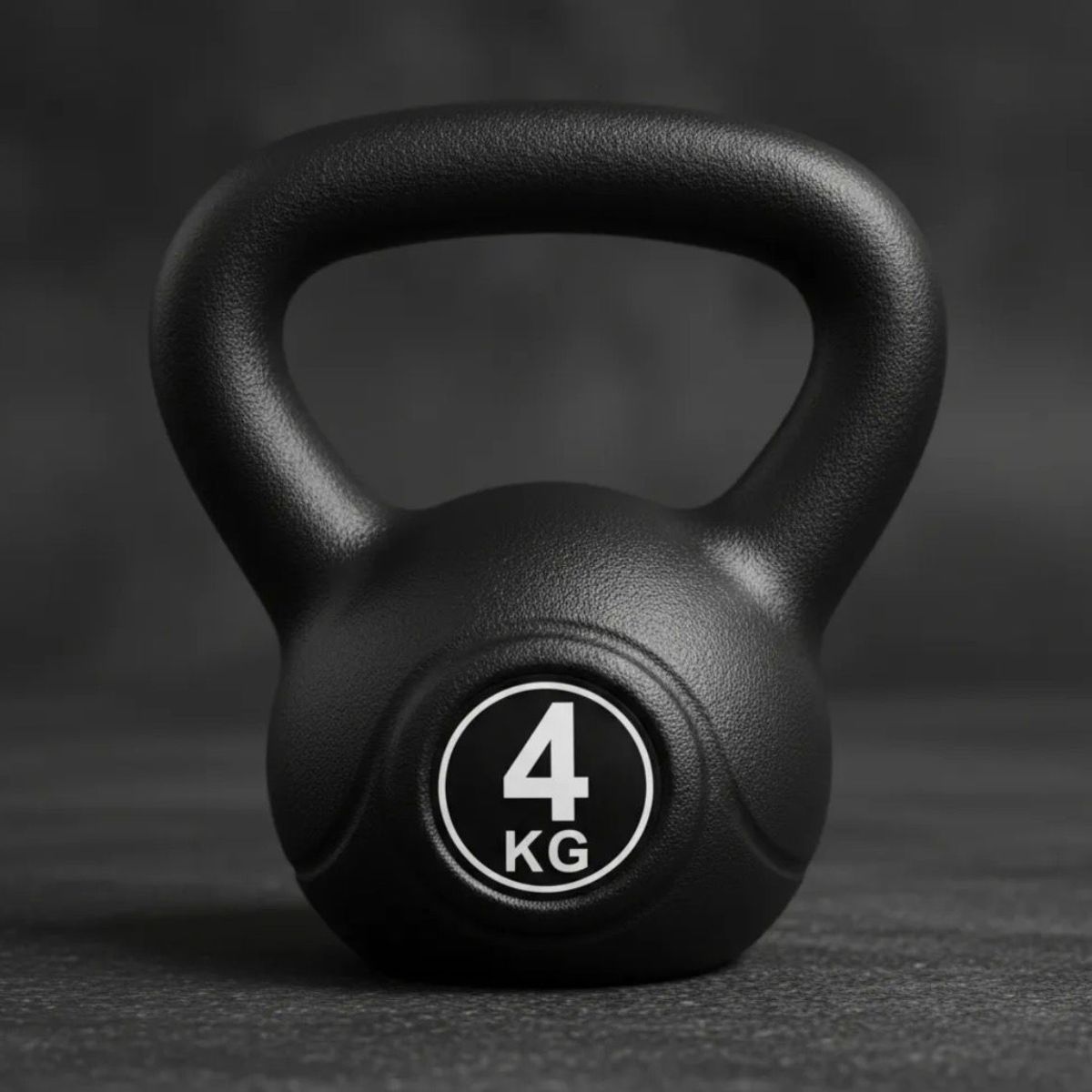 GENERICO - Pesa Rusa Kettlebell 4 kg Recubierta en PVC Color Negro