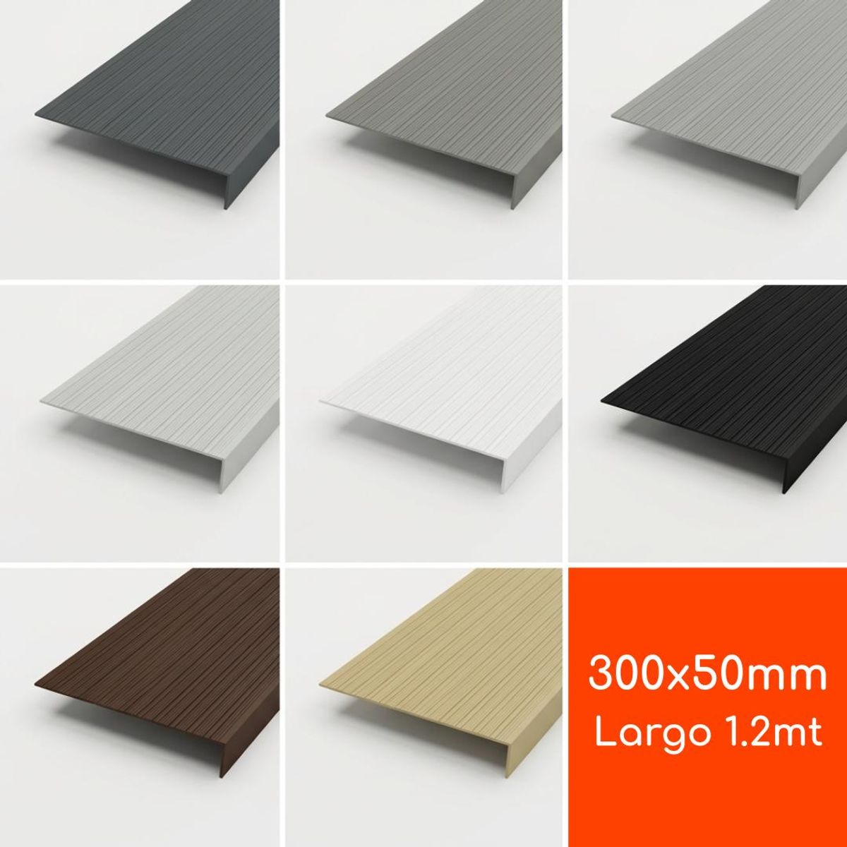 GENERICO - Grada para Escalera Neo PVC 300X50mm Beige 120cm