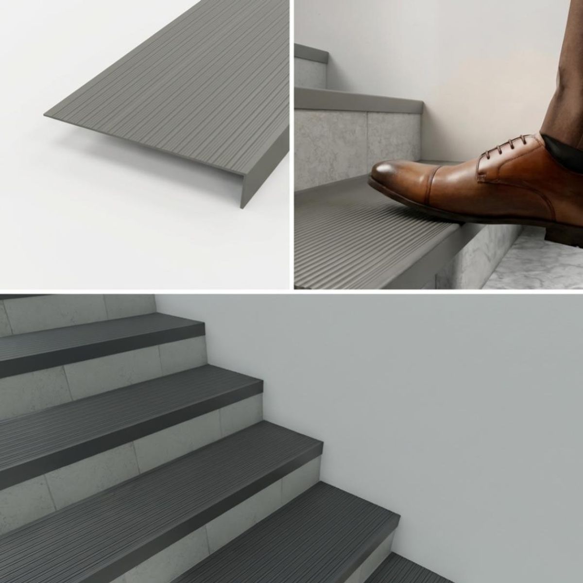 GENERICO - Grada para Escalera Neo PVC 300X50mm Gris 120cm