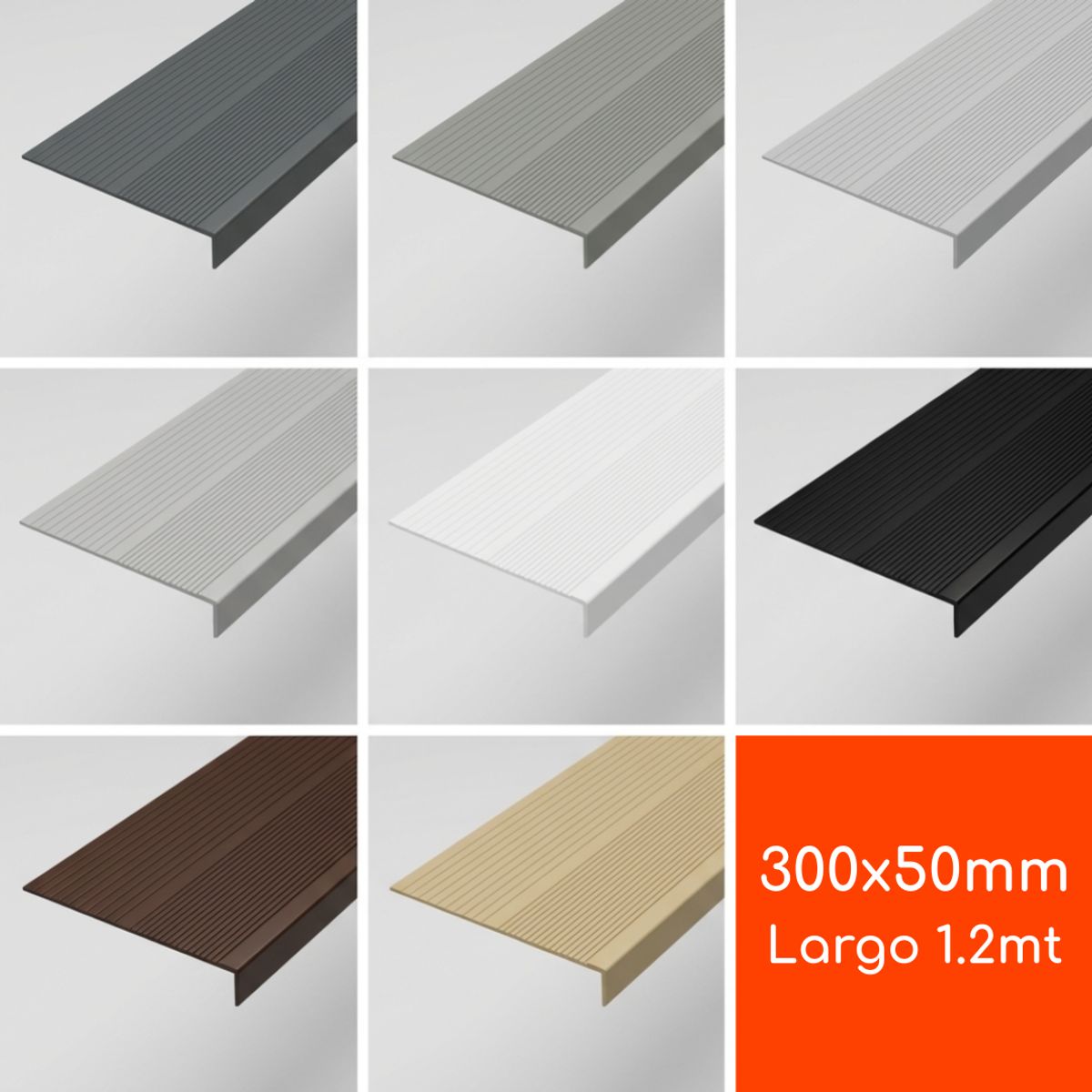 GENERICO - Grada para Escalera Buffalo PVC 300X50mm Beige 120cm