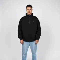 NIXON - Polerón Half Zipper Men Tiny Logo Black