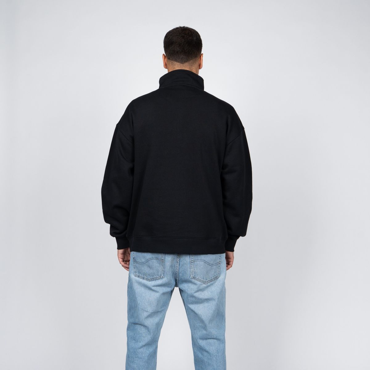 NIXON - Polerón Half Zipper Nixon Men Tiny Logo Black
