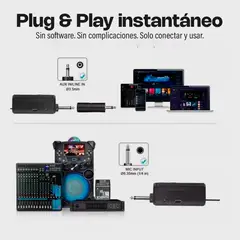 ASIAQUALITY - Micrófono Inalámbrico Profesional Karaoke Kit 2 Pcs Uhf Plug And Play Amplia Compatibilidad