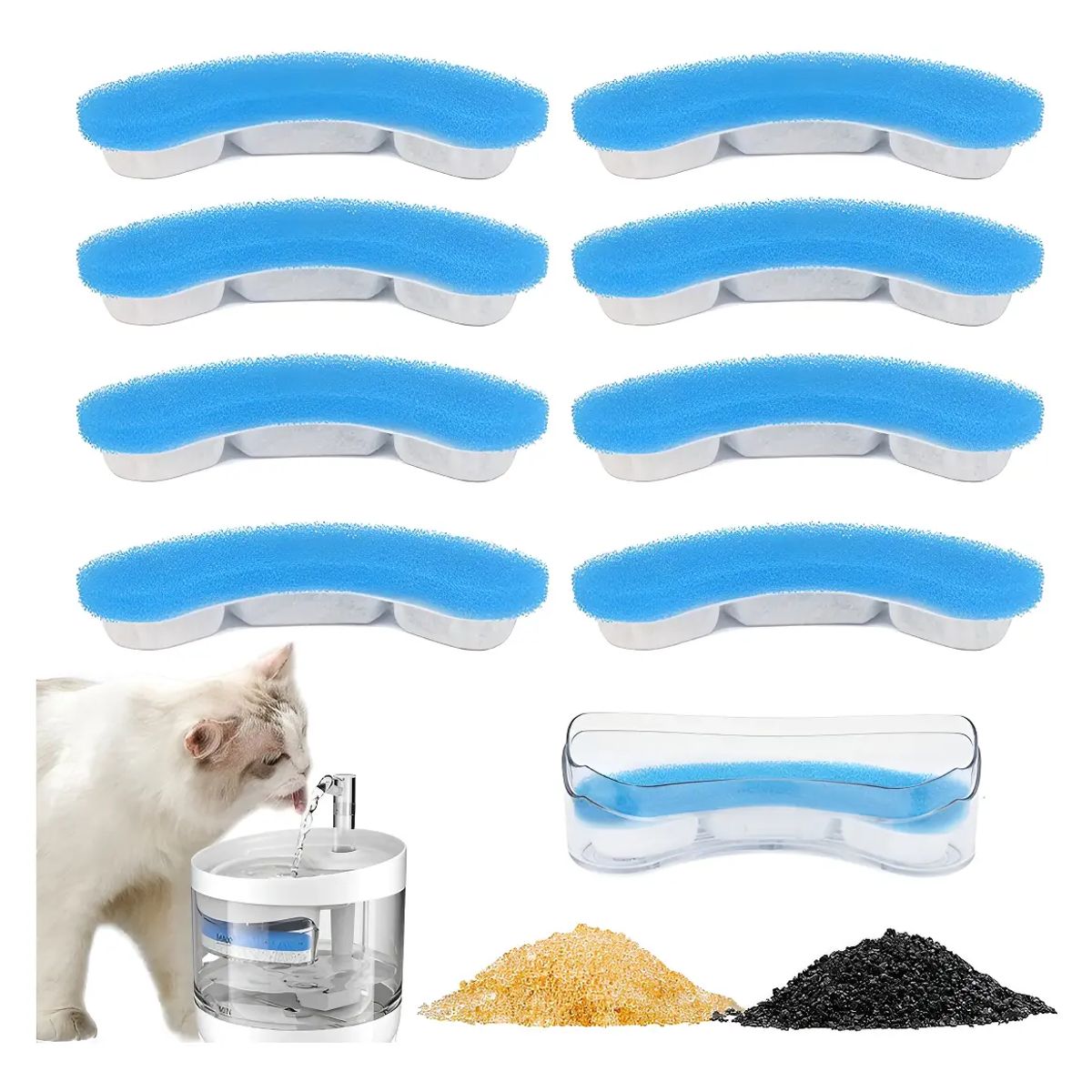 VERCI - Filtros De Repuesto Para Fuente Agua Para Mascotas 8 Unides