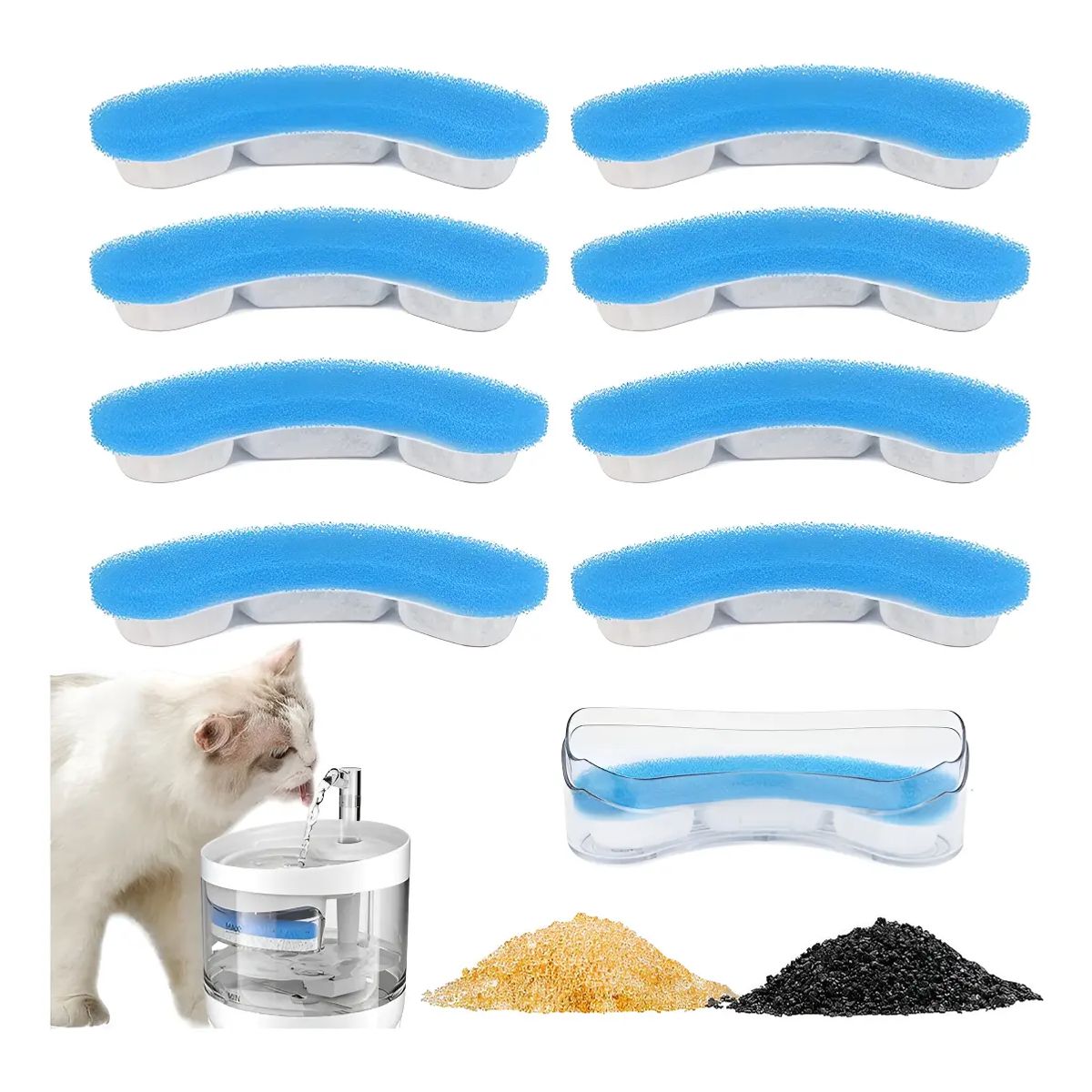 VERCI - Filtros De Repuesto Para Fuente Agua Para Mascotas 8 Unides