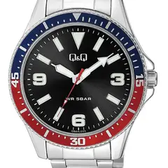 QYQ - RELOJ MARCA QB64J205Y HOMBRE ANALOGO METAL