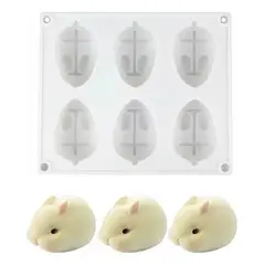 GENERICO - Molde Silicona 3D Conejo 6 Cavidades Mousse Chocolate Molde