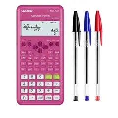 CASIO - CALCULADORA CIENTIFICA 252FUNC.PINK + PACK 3 LAPIZ PASTA BIC