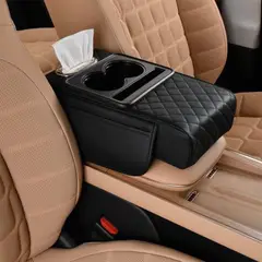 GENERICO - Portavasos De Consola Apoya Brazos Organizador Para Automóvil Universal Negro