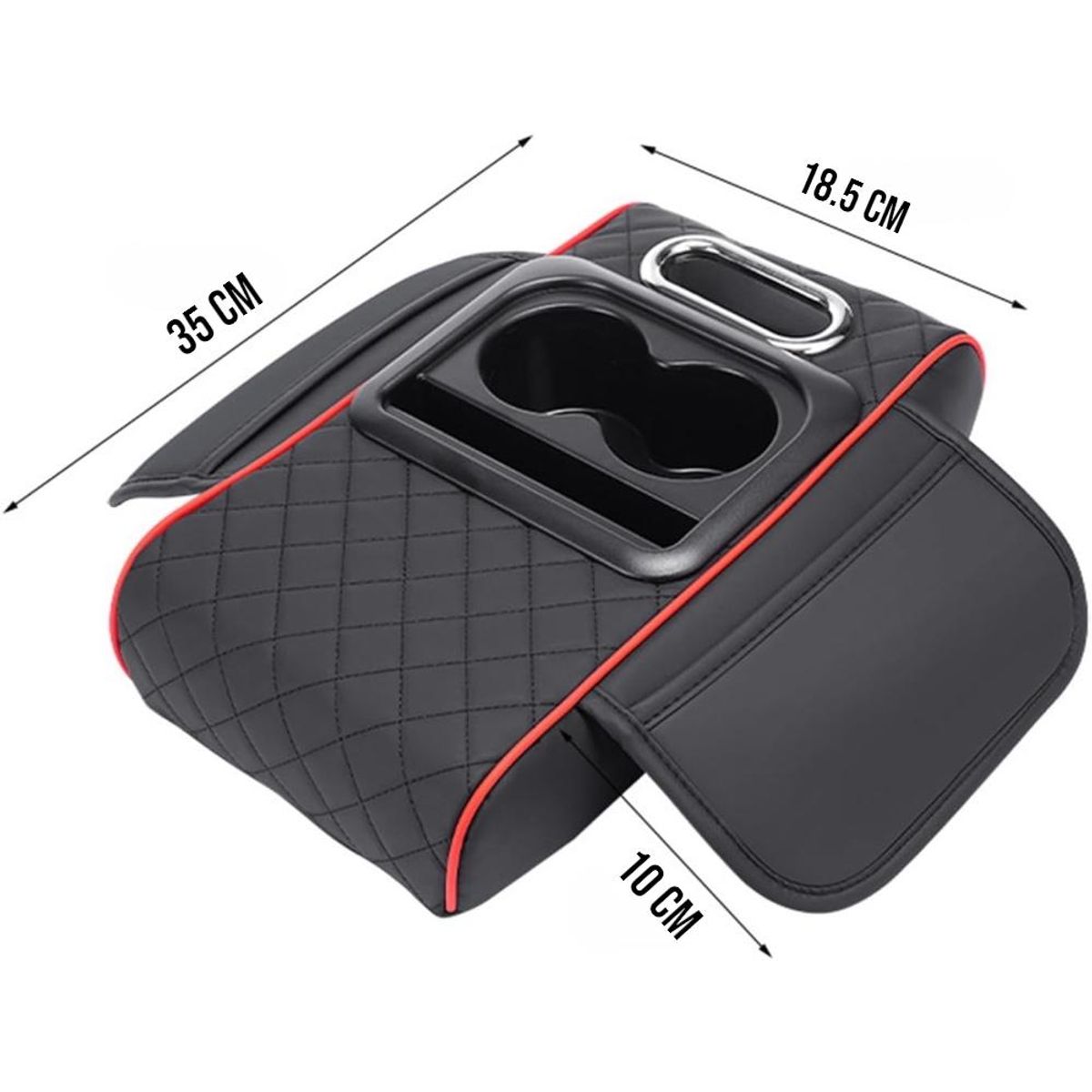 GENERICO - Portavasos De Consola Apoya Brazos Organizador Para Automóvil Universal Negro