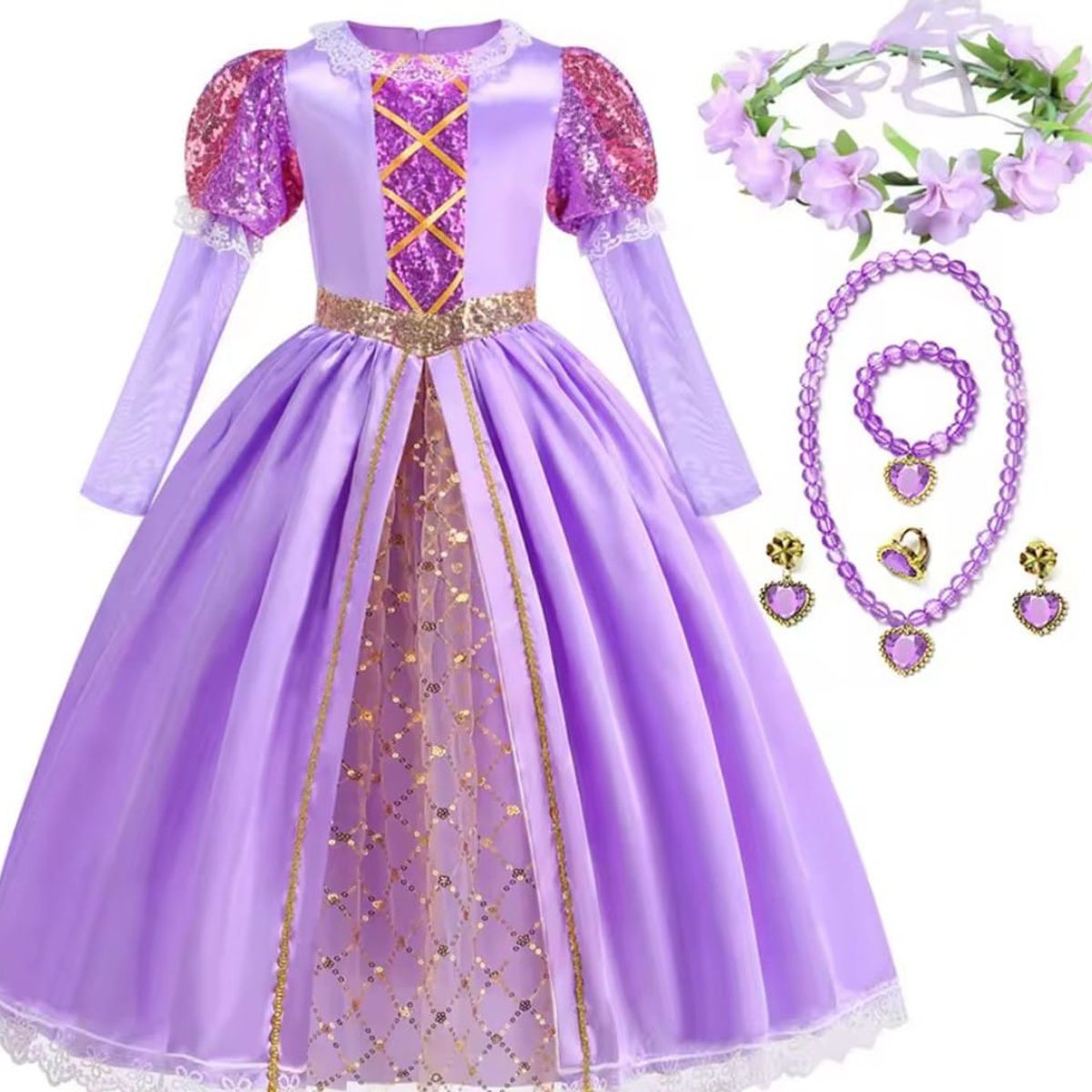 GENERICO - Set disfraz y accesorios para niña 4 a 5 años