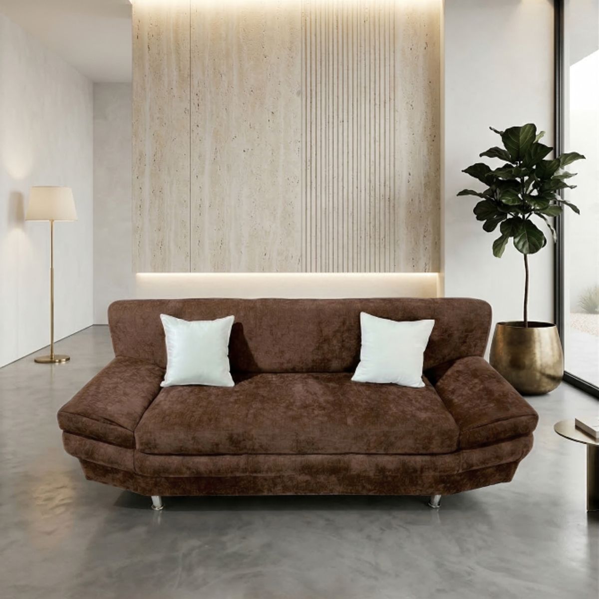 MUEBLES NEW - SOFA ITALIA CHOCOLATE FELPA