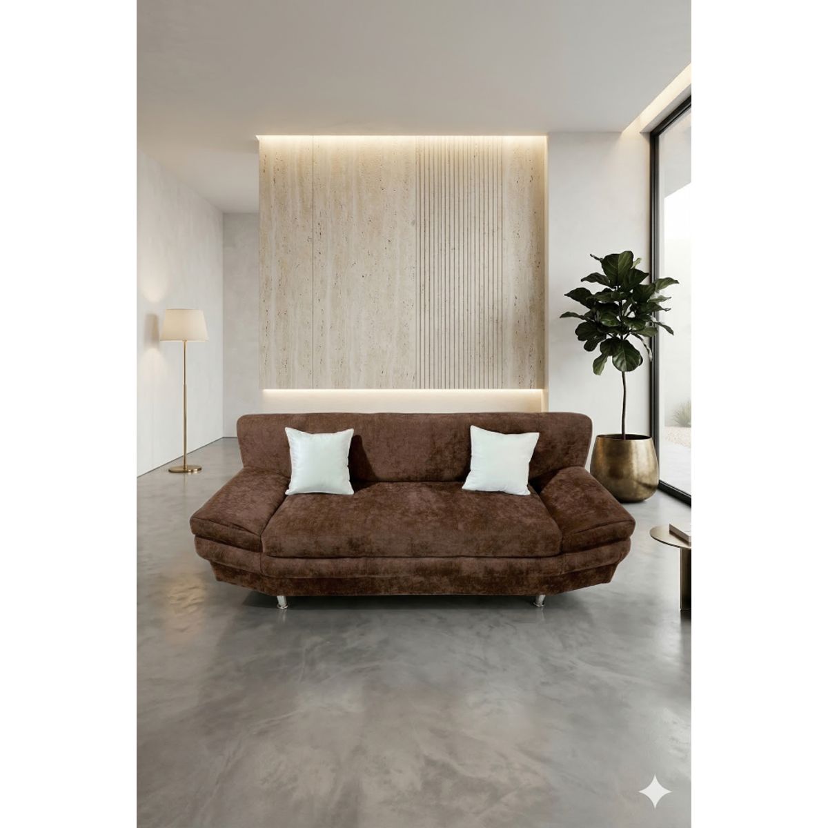 MUEBLES NEW - SOFA ITALIA CHOCOLATE FELPA