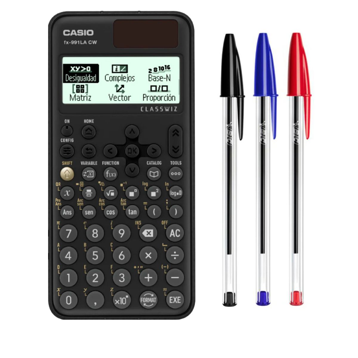 CASIO - CALCULADORA CIENTIFICA CASIO FX-991LACW CLASSWIZ + PACK 3 LAPIZ PASTA BIC
