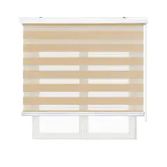 GENERICO - Cortina Roller Dúo Persianas Día Y Noche 60x200cm Beige Melon
