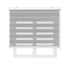 GENERICO - Cortina Roller Dúo Persianas Día Y Noche 60x200cm Gris