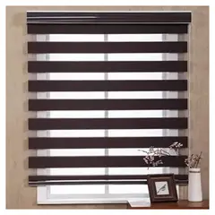 GENERICO - Cortina Roller Dúo Persianas Día Y Noche 75x200cm Café Chocolate